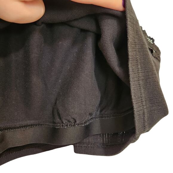 Aerie True Black Stretch Unpadded Pointelle Lace Trim Longline Bralette Large - Picture 8 of 8